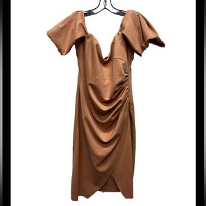 ASOS Design Ruched Off The Shoulder Sheath Dress